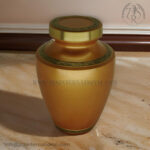 Solid Enamel-Burial Urn for Human Ashes-Made of Brass