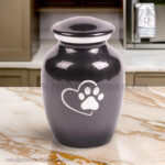 Classic Aluminum black paw | Urn for Dogs and Cats with Personalized